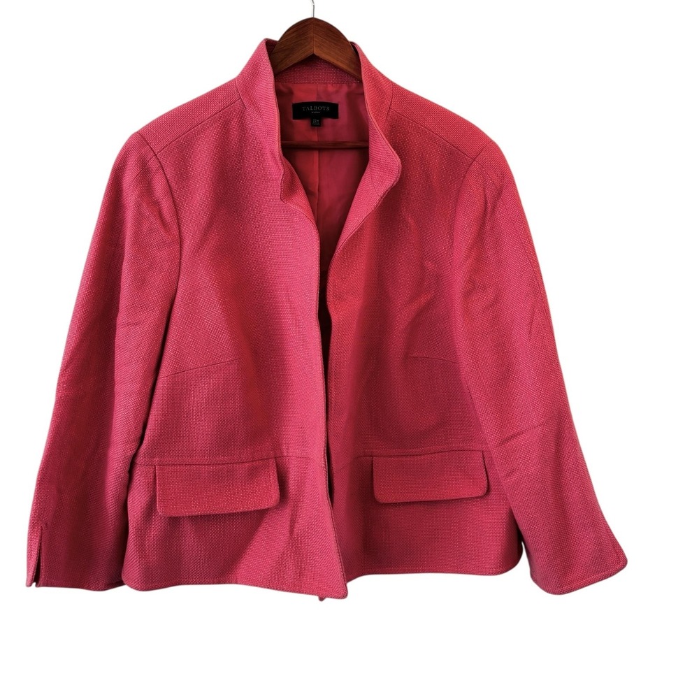 Talbots‎ Pink Tweed Blazer Jacket Womens Size 22W Lined Workwear Career